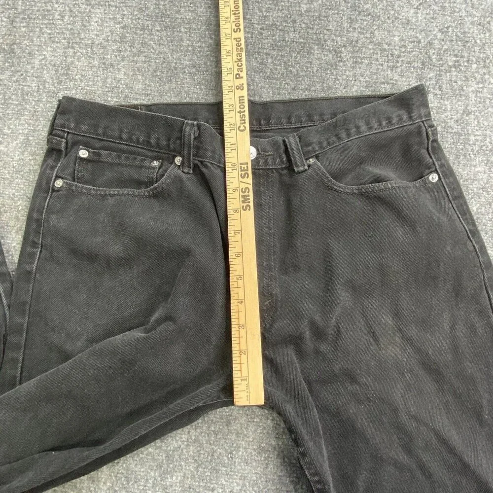 Vintage Y2K Levi's 505 Jeans Mens 36x32 Black Distressed Grunge Streetwear Retro